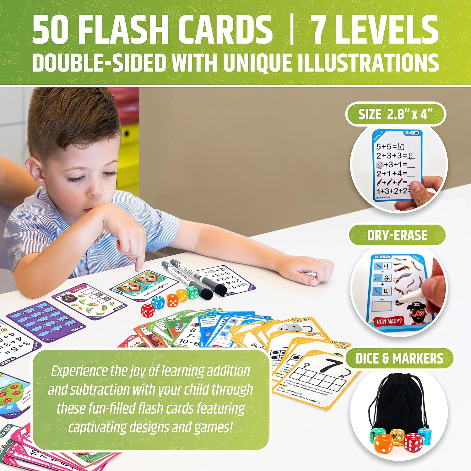 Magnetic Ten Frame Set: 4 Durable Ten-Frames + 50 Colorful Counters + 50 Math Fl