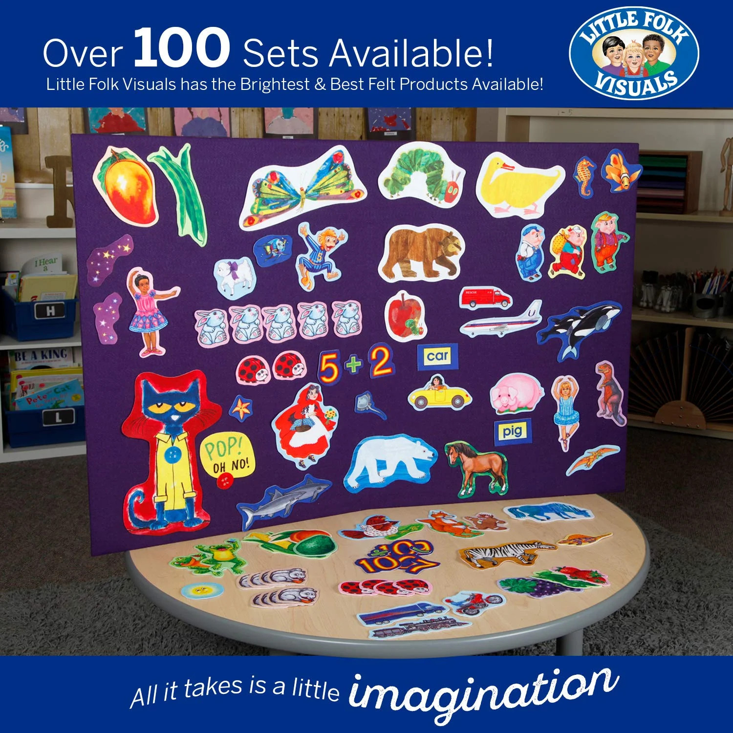 Little Folk Visuals The Very Hungry Caterpillar Precut Felt Pieces for Toddlers,