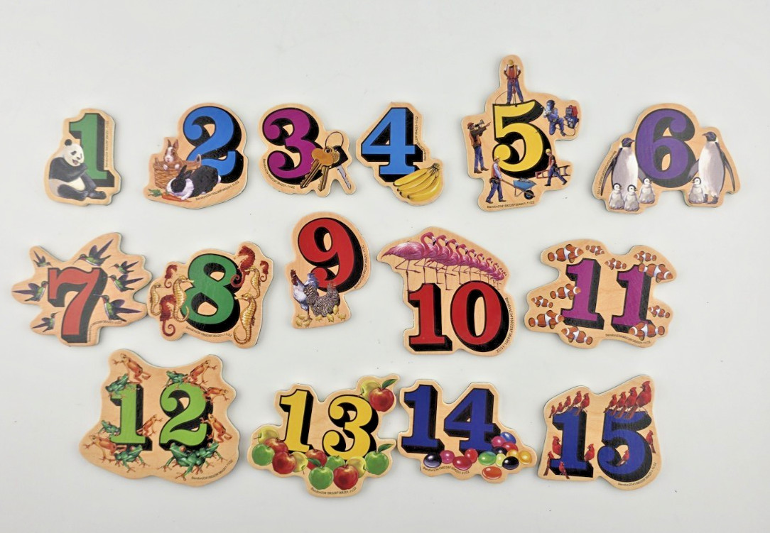 T. S. Shure by Bendon Magnafun wooden magnets numbers 15 pieces