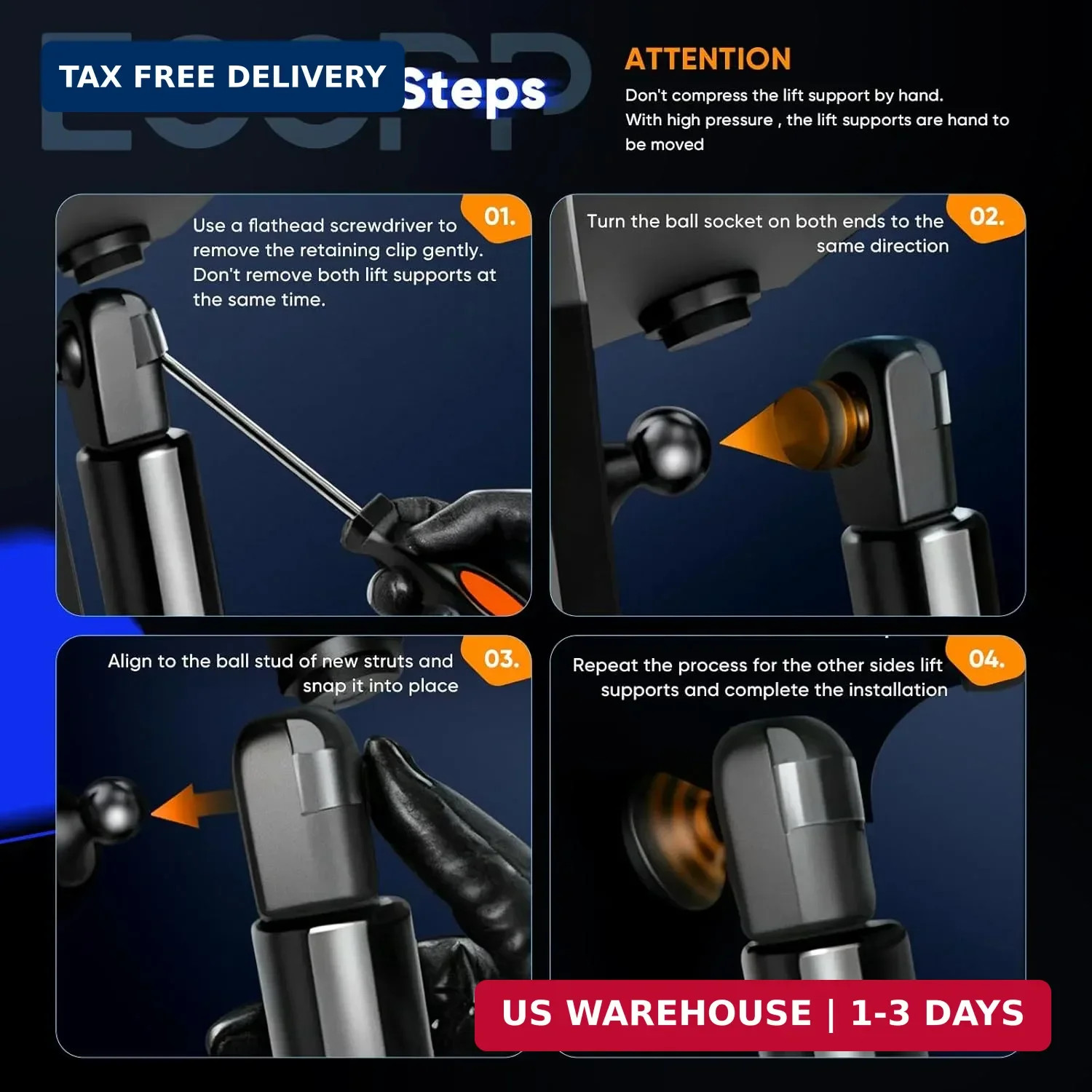 ECCPP 2pcs Rear Trunk Lift Supports Struts Rods Shocks for Volkswagen for Jetta