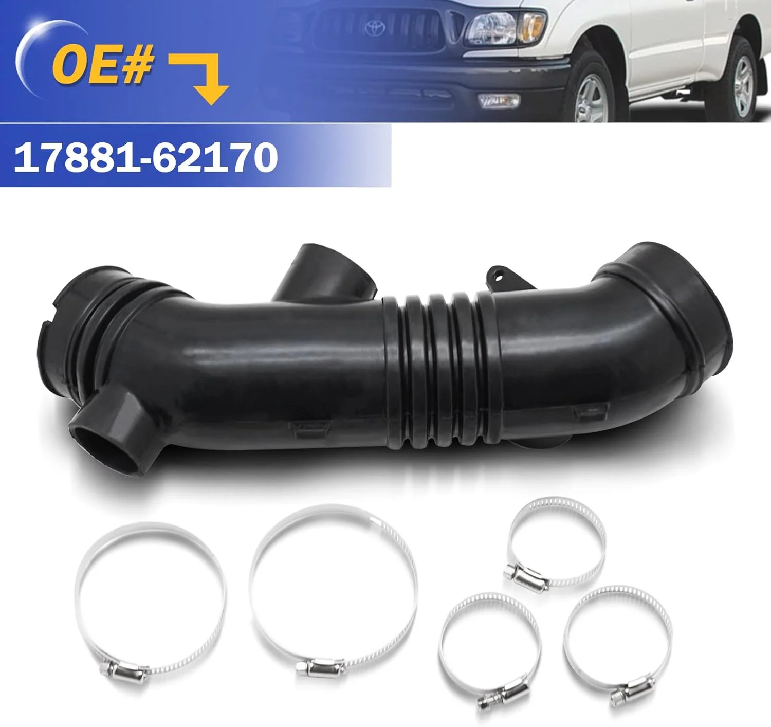 17881-62170 Air Cleaner Intake Hose Tube Intake Boot For 2001-2004 TOYOTA TACOMA