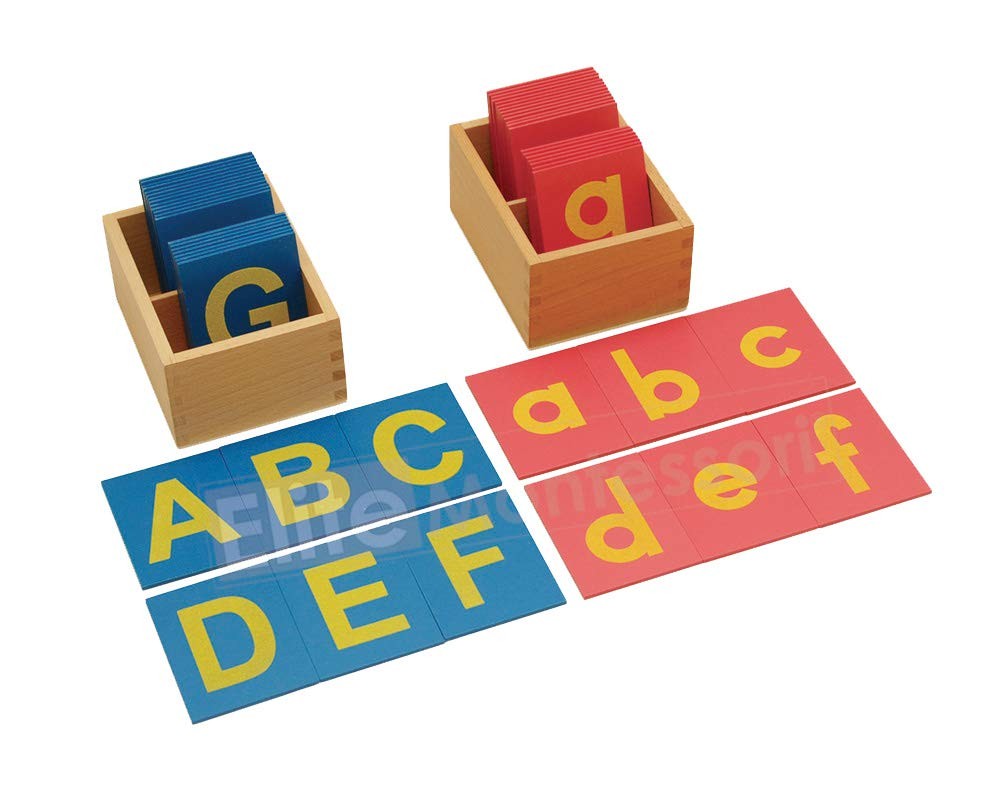 Lower and Capital Case Sandpaper Letters with Boxes