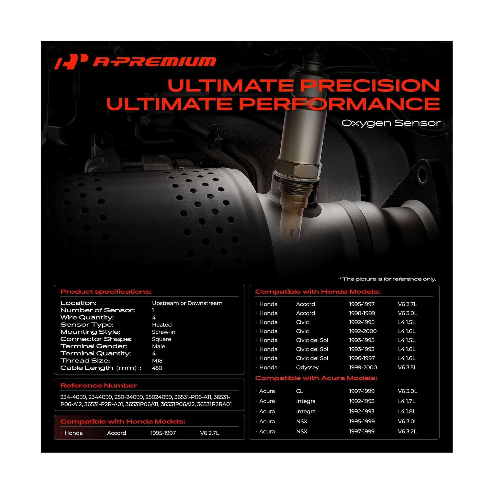 A-Premium O2 Oxygen Sensor Compatible with Honda, Acura Vehicle… USA Fast Ship