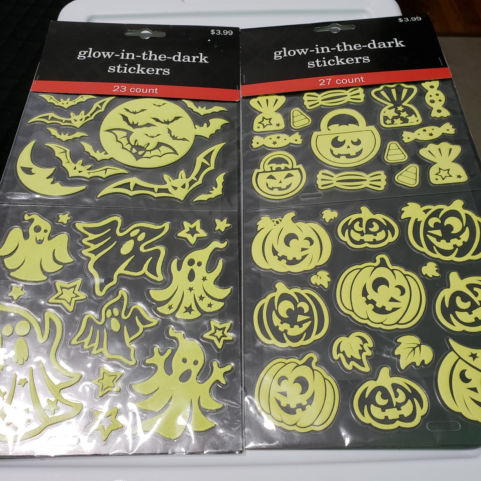 Halloween Stickers Pumpkins Ghosts Candy Set of 2