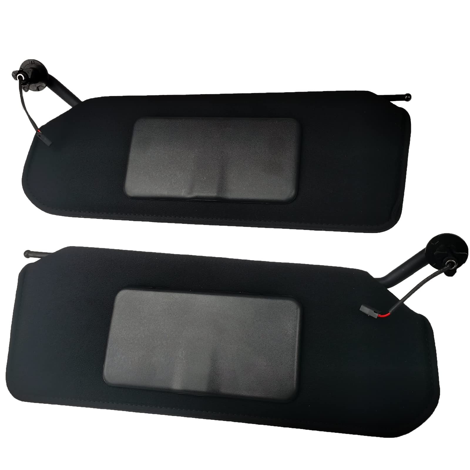2PCS Left Driver and Right Passenger Side Sun Visor with Updated Bright Black