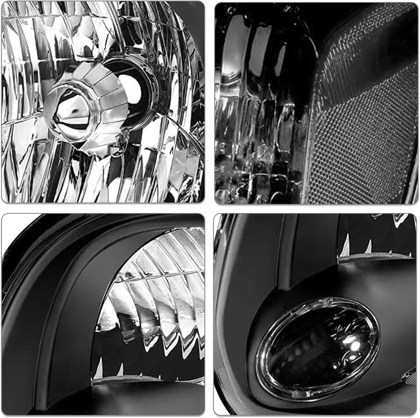 05-06 Toyota Tundra 05-07 Sequoia Headlight Assembly Black Housing Pair Clear