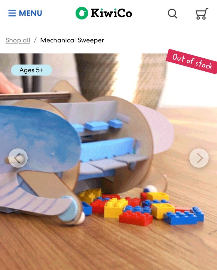 NIB KiwiCo Kiwi Crate ‘Mechanical Sweeper’ Science Engineering STEM for Kids 5+