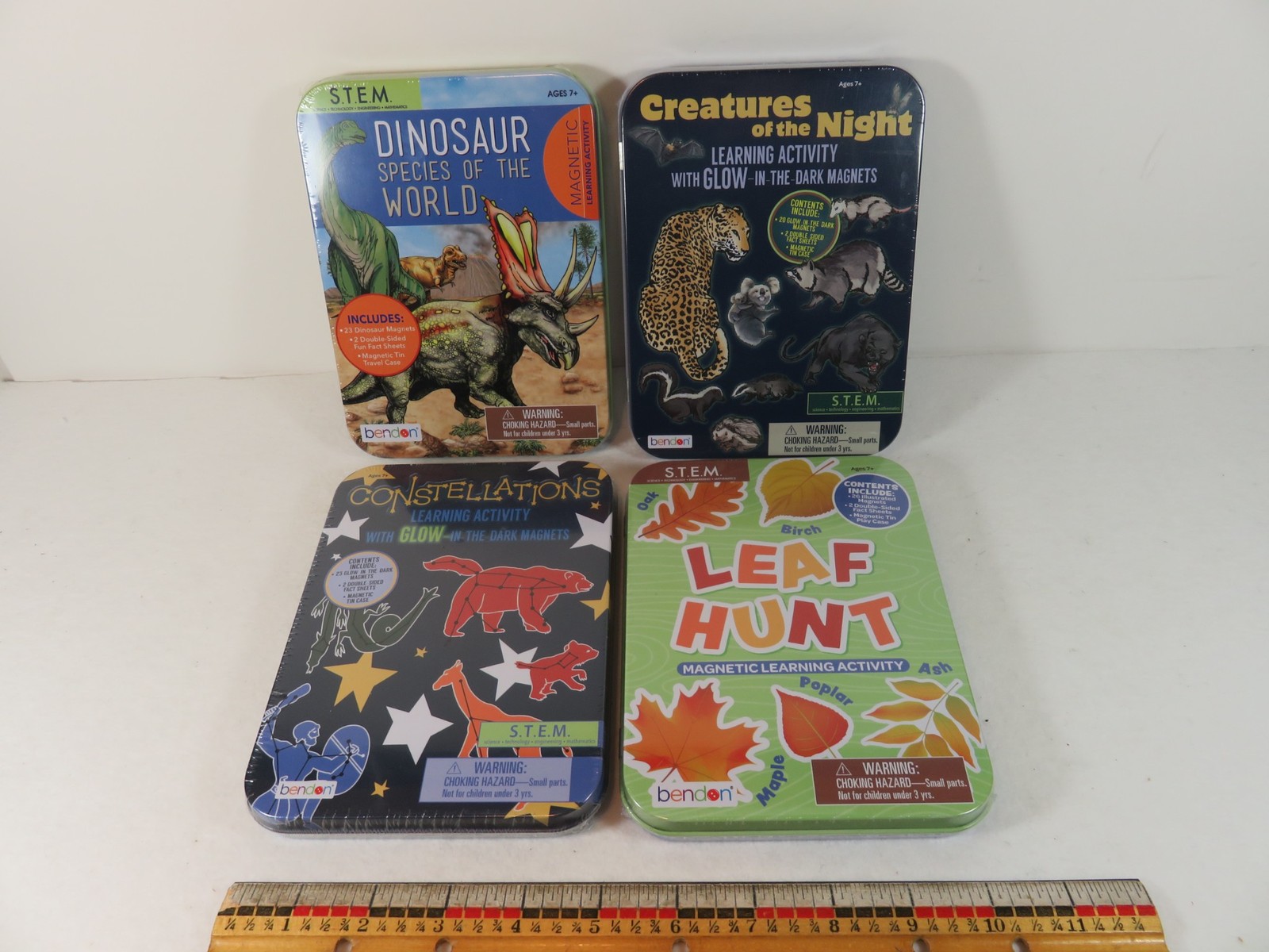 4 Bendon STEM Magnetic Dinosaur Night Creatures Constellation Leaf NEW Sealed