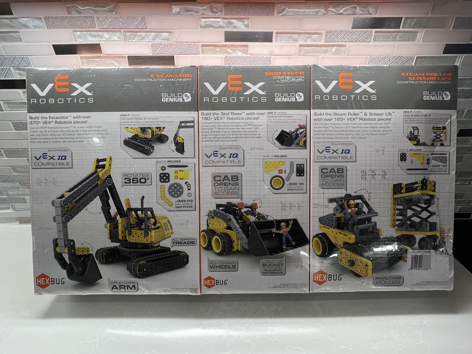 Hexbug Vex Robotics Steam Roller Skid Steer Excavator NEW NIB SEALED