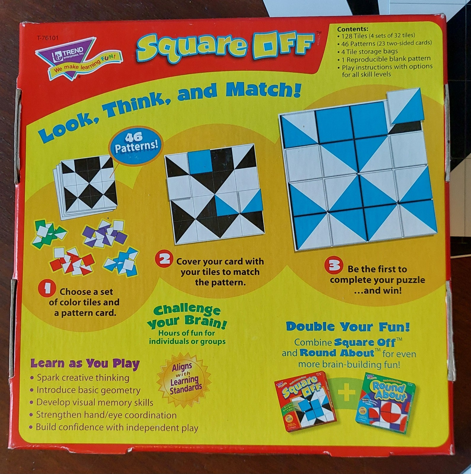 Square Off Puzzle Pattern Game Educational Creative Thinking Memory Skills 6+