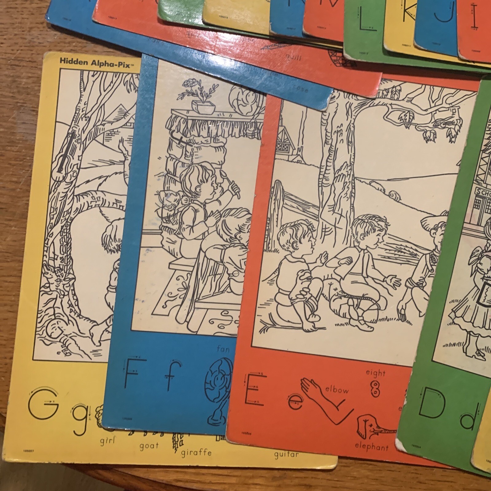 Vintage Zaner-Bloser Hidden Pictures Alpha Pix HANDWRITING 26 reusable cards