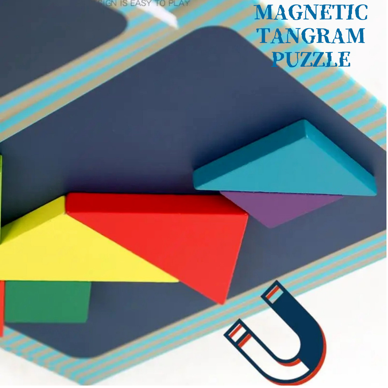 Children Wooden Magnetic Tangram Puzzle Game Toy Educational Book Kids Gift Toy