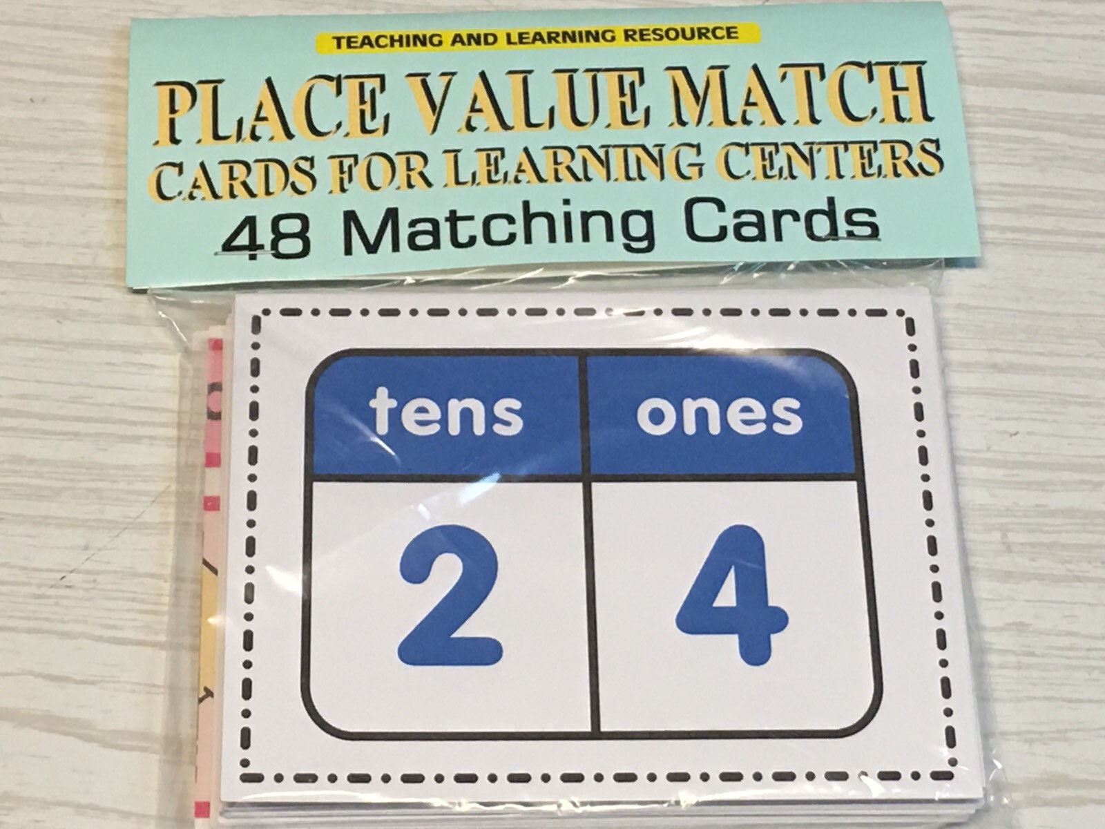 Place Value Match – Flashcards for Preschool 48 Cards- Teaching supplies