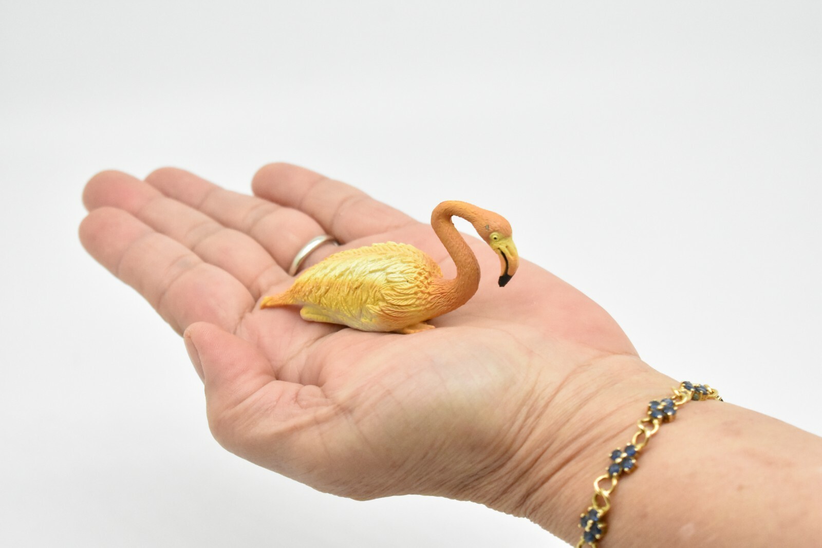 Flamingo Toy, Realistic Rubber Replica Bird, Hand Painted Model 3″ CWG200