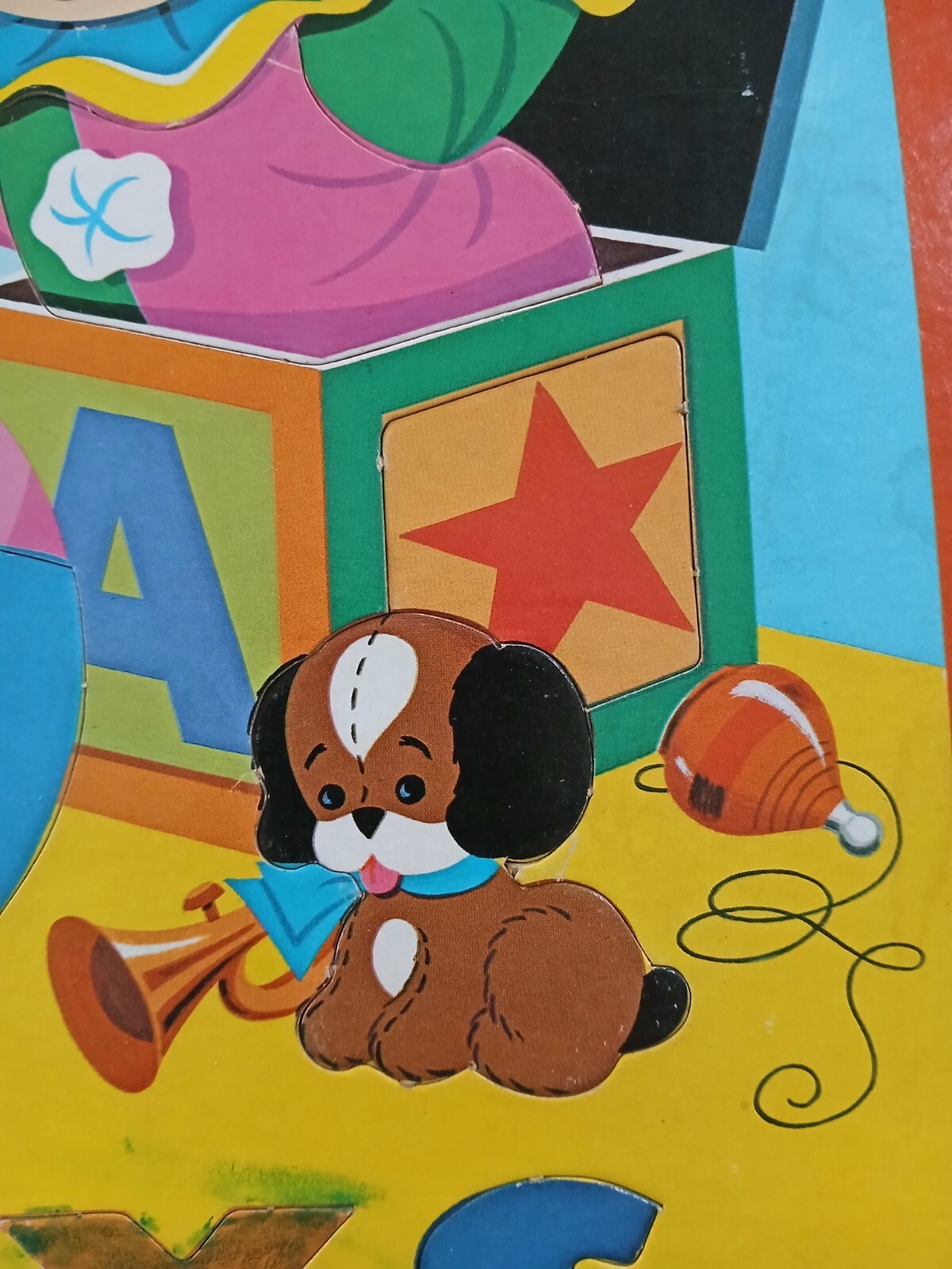 Spell and Play Preschool Push-Through Puzzle Cardboard Rand McNally c1972