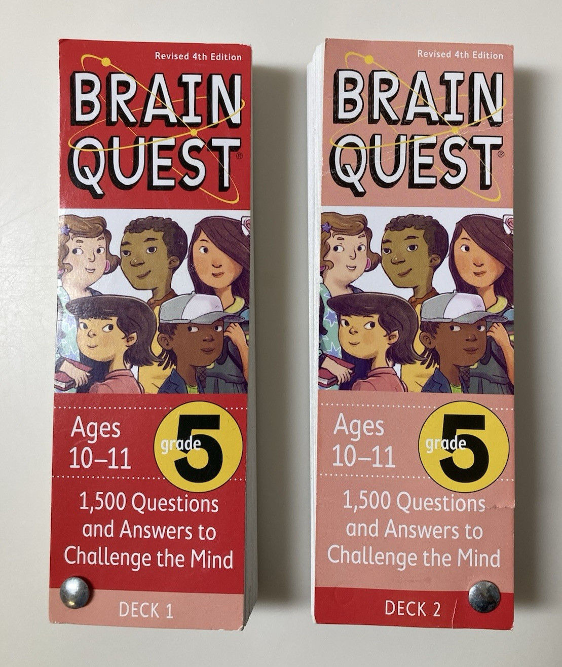 Brain Quest Grade 5 Ages 10-11 Revised 4th Edition Deck 1 & 2 2012 Workman Pub.