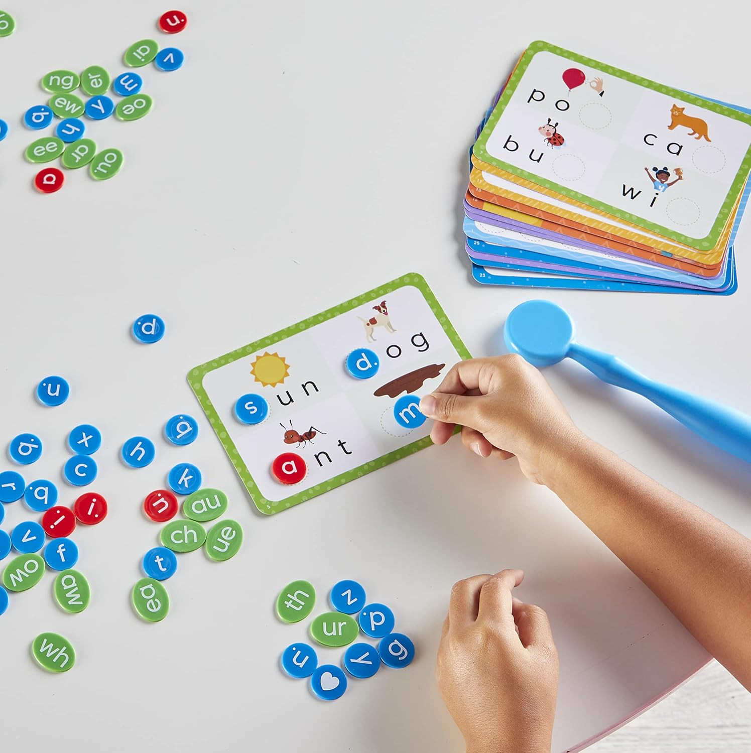 Hand2Mind Reading Readiness Activity Set, Magnetic Wands and Chip Set, Learn to
