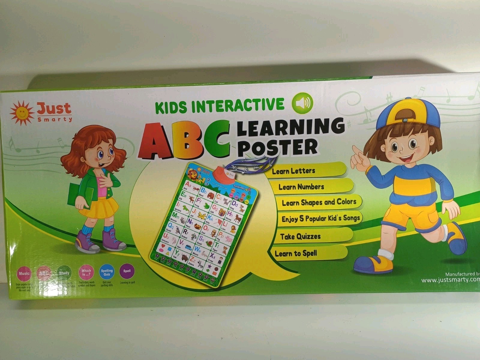 COLORFUL KIDS INTERACTIVE ABC LEARNING POSTER ESSENTIAL FOR KIDS SHAPES & COLORS