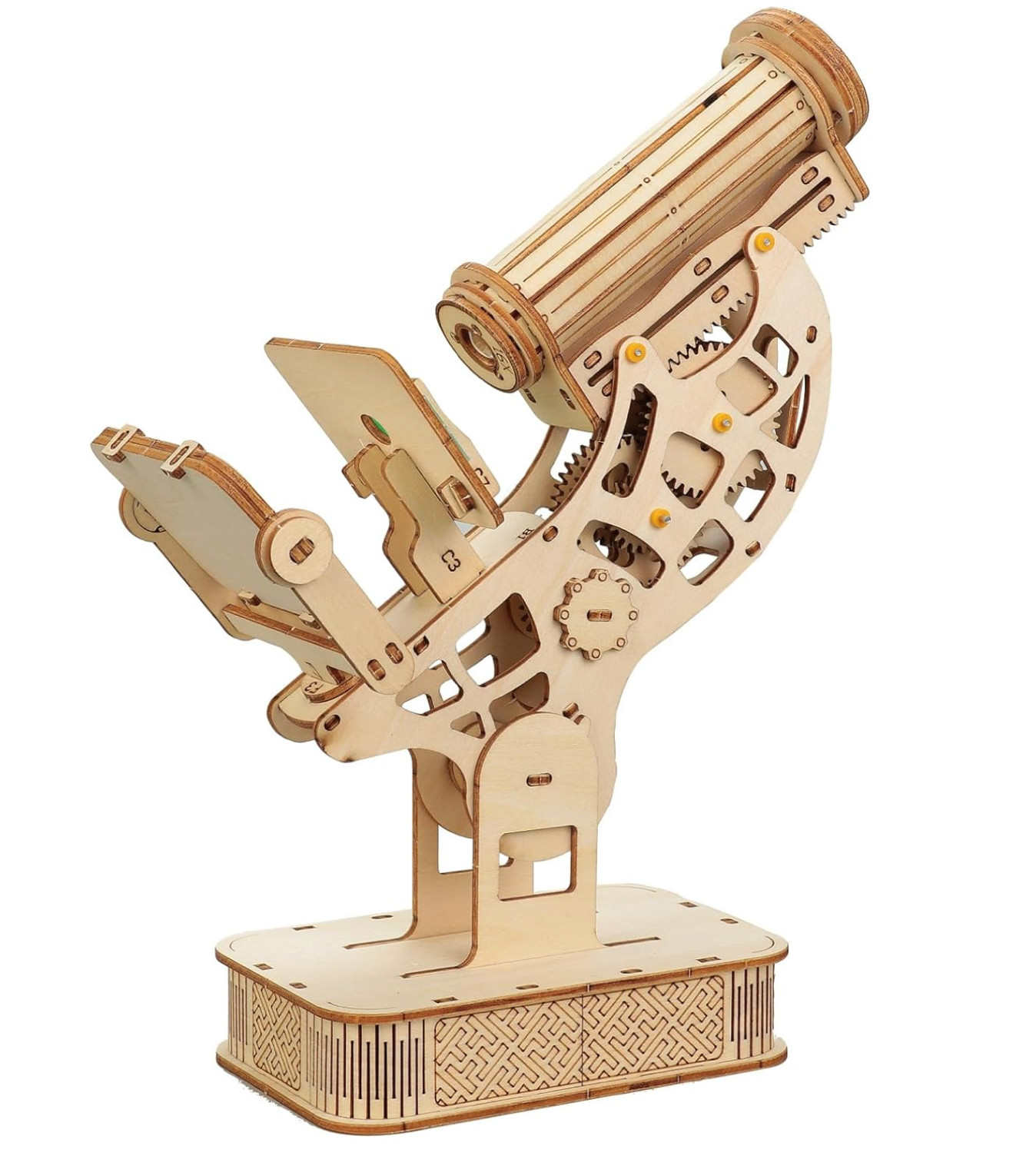 Wooden Microscope DIY Craft Kit 3D Puzzle Science STEM Educational Toy Kids