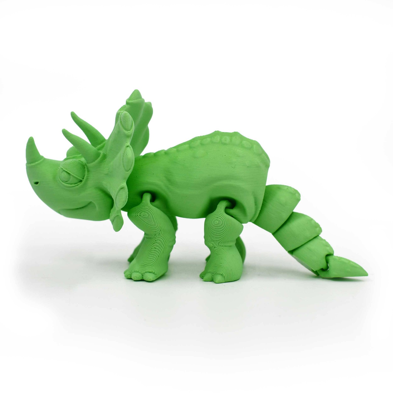 3D Printed Articulated Flexible Triceratops Dinosaur | Multiple Colors | Black S