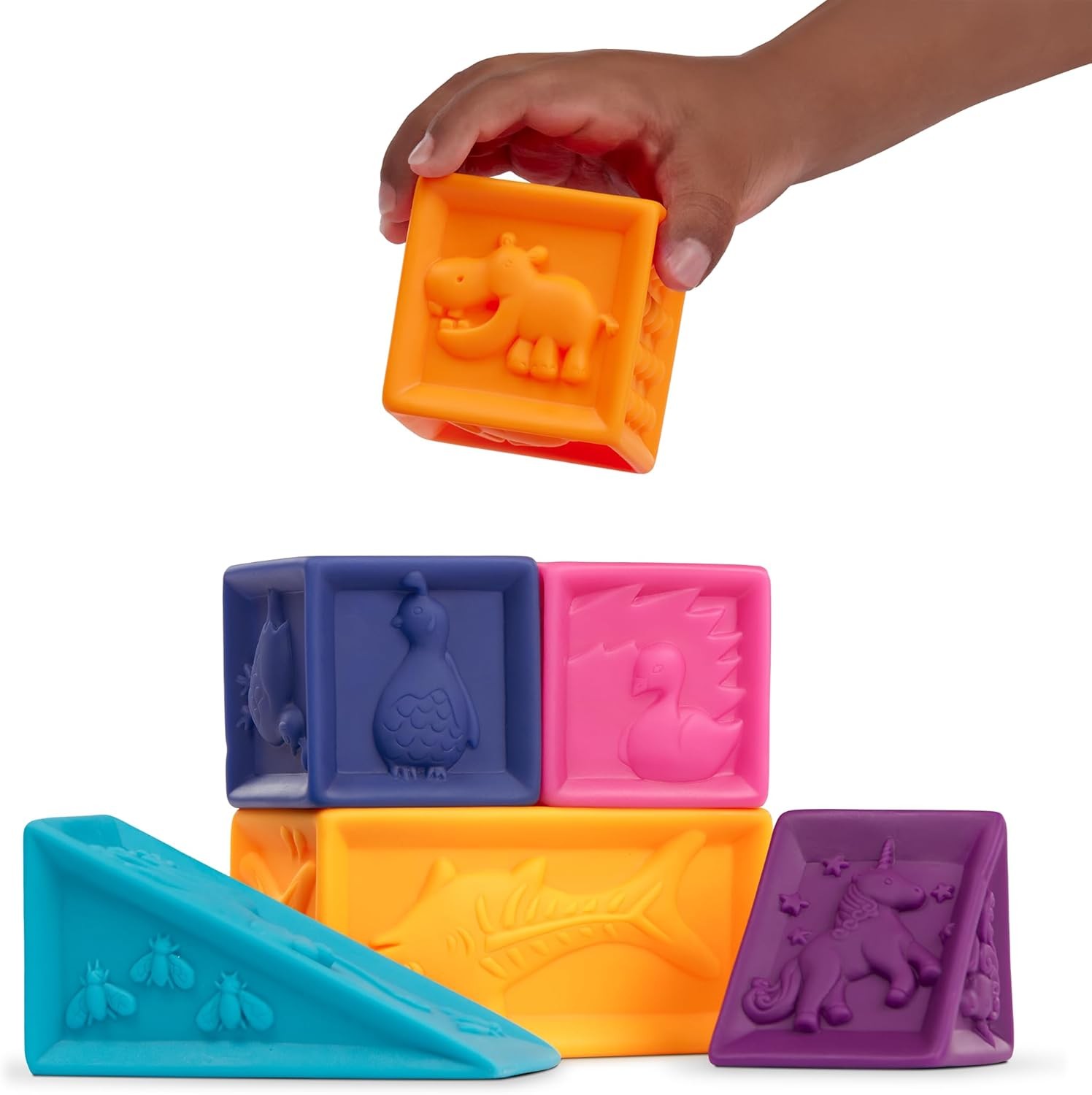 B. toys – Alphabet Learning Blocks for Babies & Toddlers – 26 Soft Squeezable AB