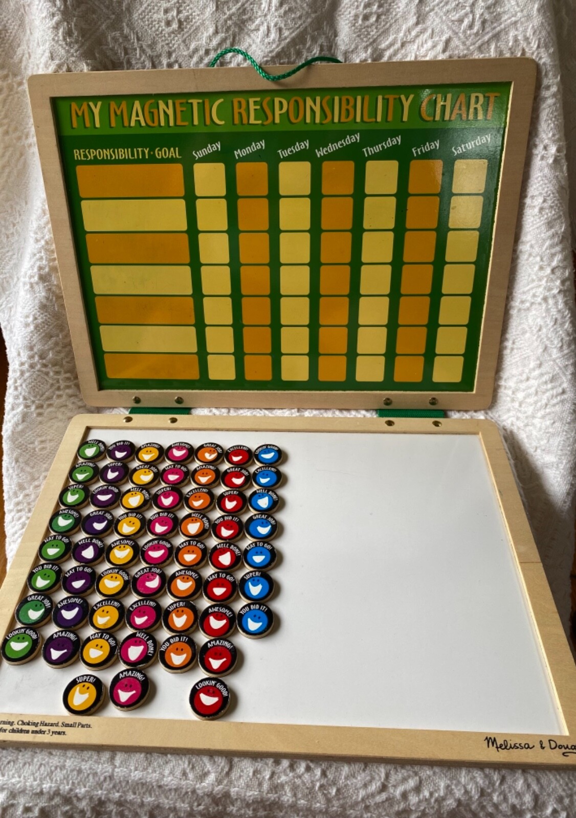 Melissa & Doug Magnetic Responsibility Chore Chart for Kids Praise Magnets READ