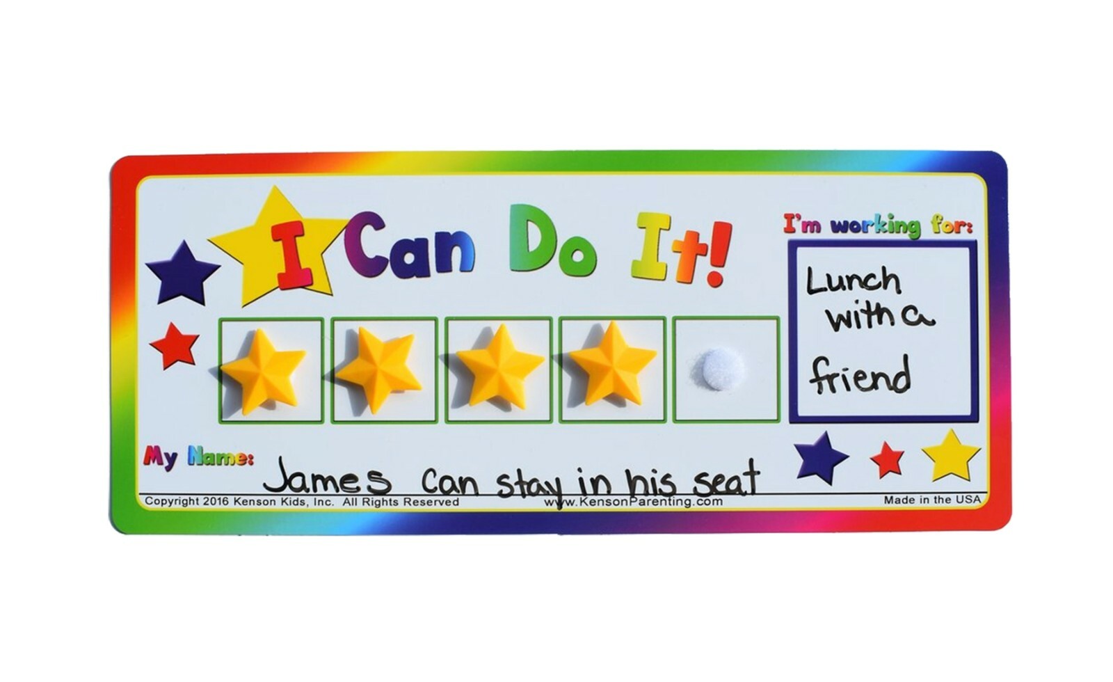 Classroom Pack of 10 I Can Do It Star Token reward board, incentive autism chart