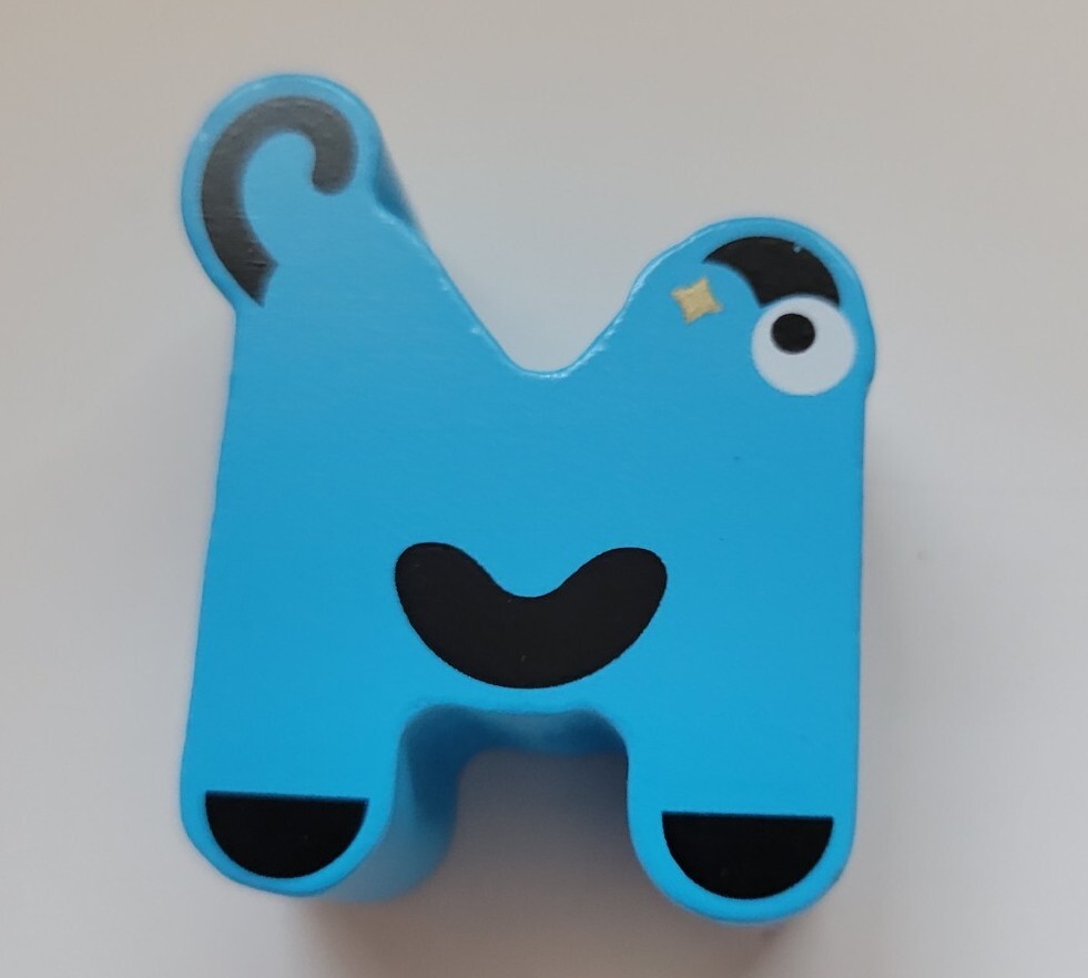 FAO Schwarz Toy Wood Alphabet Puzzle Animal Replacement Blue Monkey “M” Only