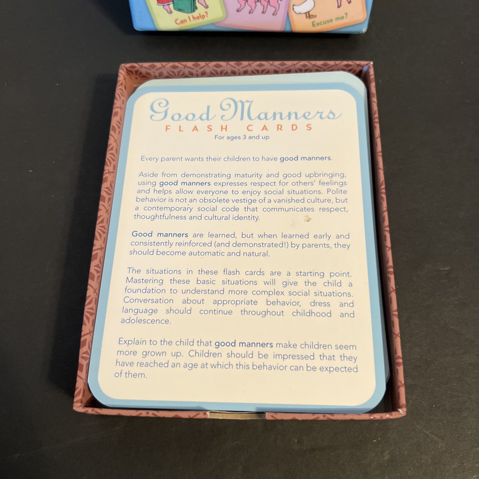 eeboo Good Manners Flash Cards What to Do, What to Say, Polite Behavior Everyday