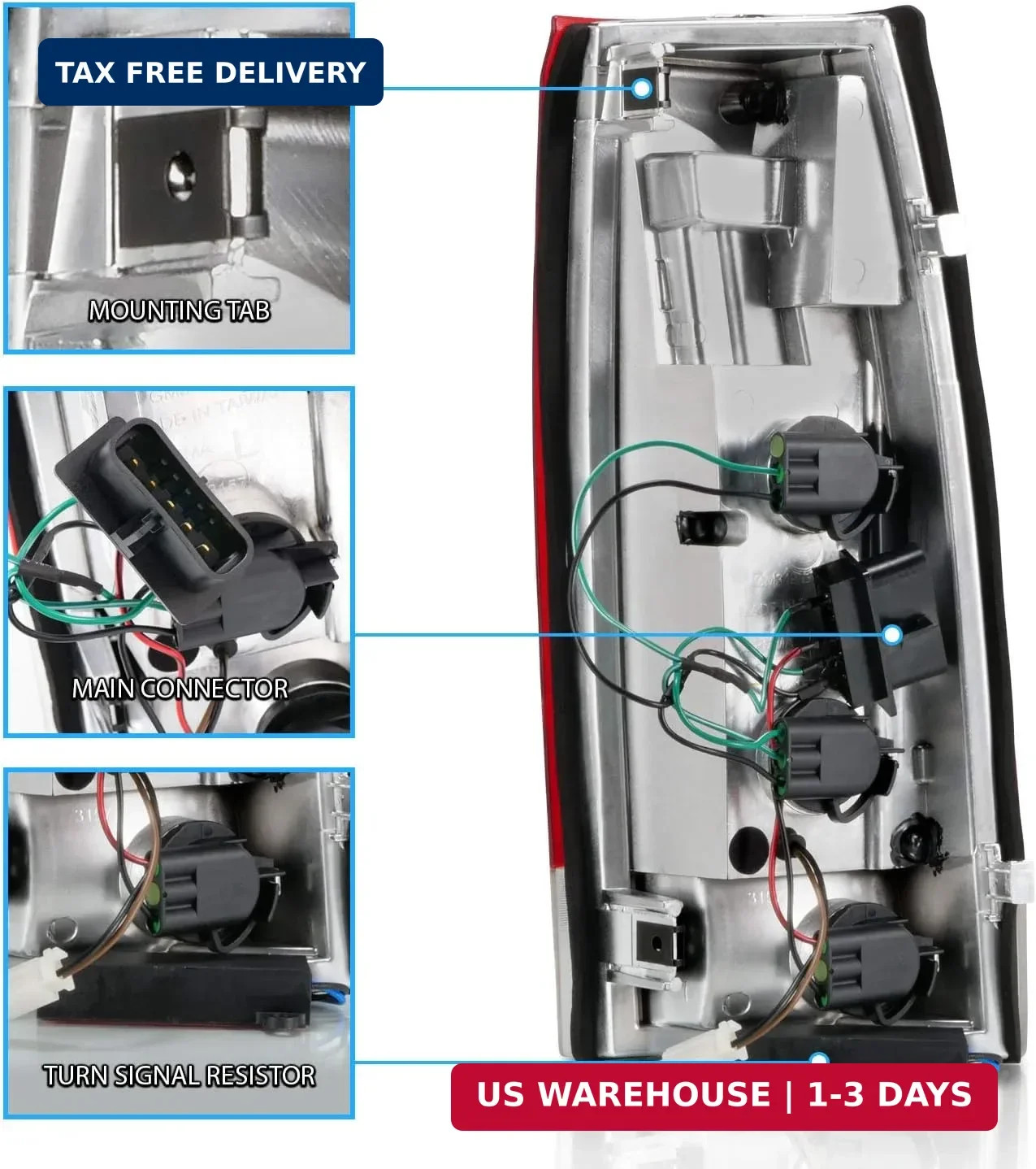 AmeriLite for 1988-1999 Chevy GMC C/K Pickup Vehicle Full Size Tahoe Suburban Cr