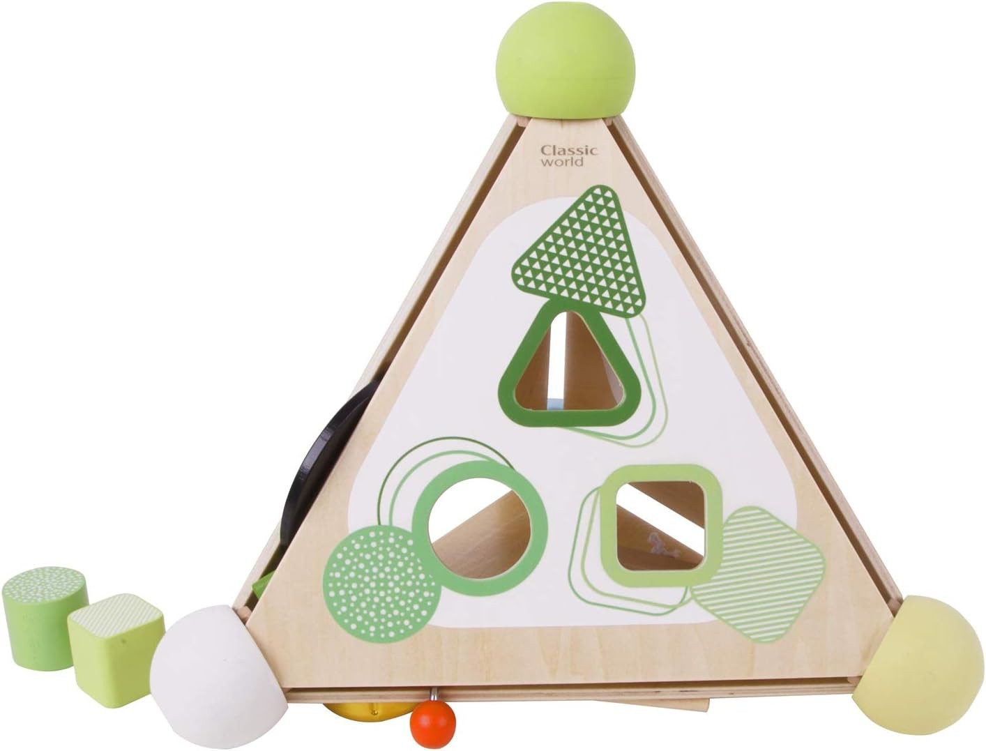 Classic World Wooden Pyramid Activity Box, Educational Activity Cube, Baby Multi