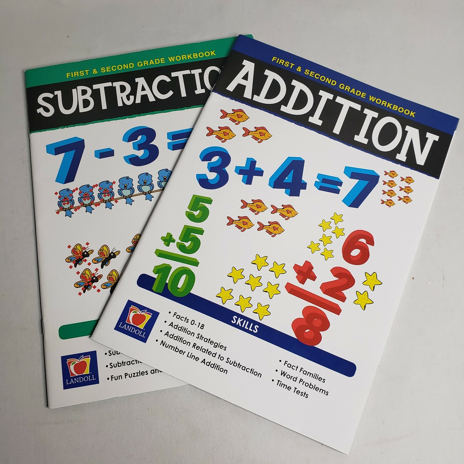 Homeschool Workbooks 1st and 2nd Grade Math Addition and Subtraction Common Core