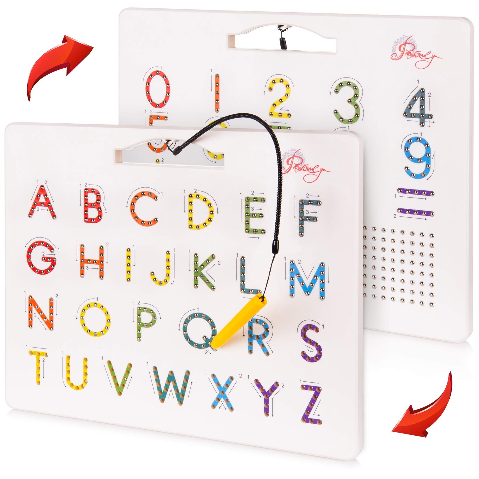 Magnetic Alphabet Tracing Board – double sided letters & numbers Magnetic
