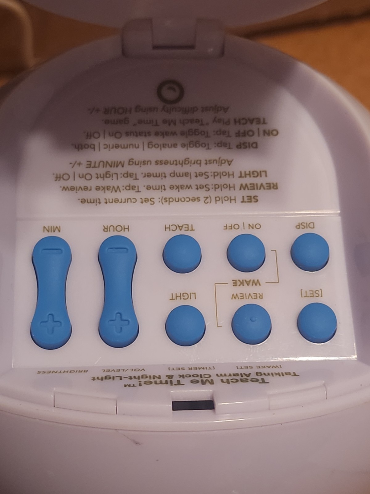 Onaroo Teach Me Time Talking Alarm Clock & Night-Light – with USB Power Cable