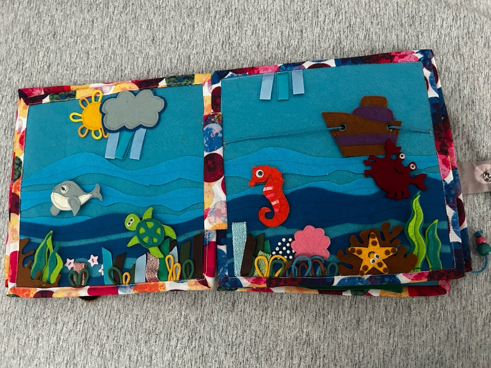 Handmade Educational Quiet Book Felt Activity Toy Multicolor for Kids