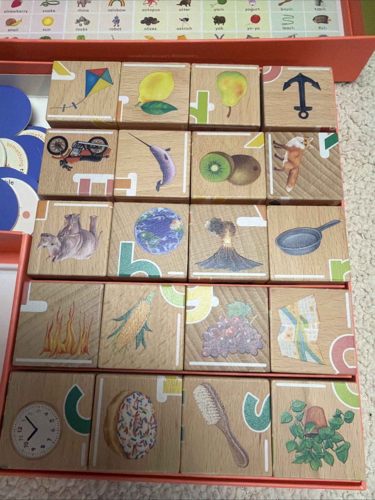 Lovevery Wooden Letter Sound Blocks Complete A-Z Learning Toy Missing Instructio