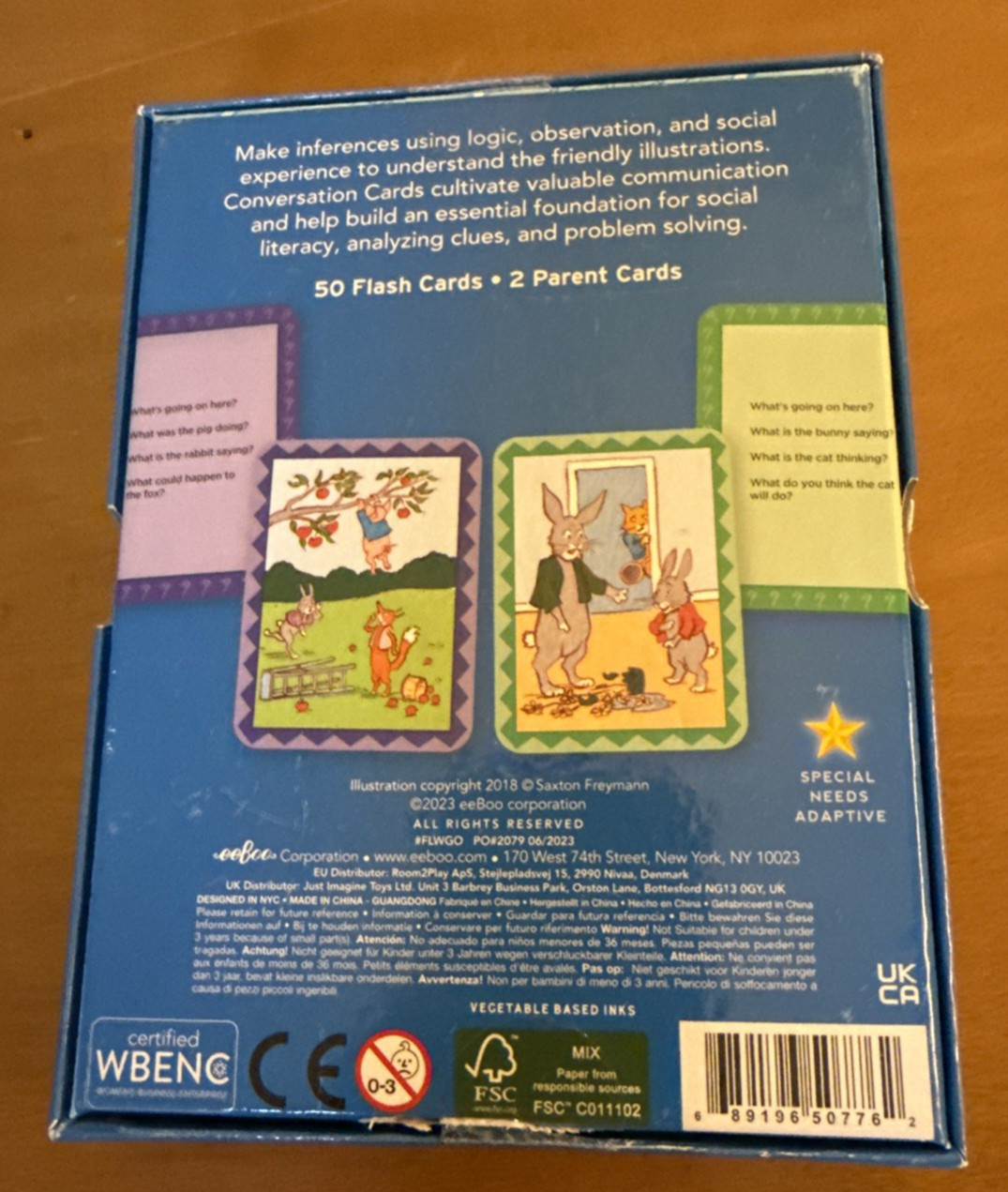 eeBoo: What’s Going On Here? Social and Logical Inference Conversation Cards