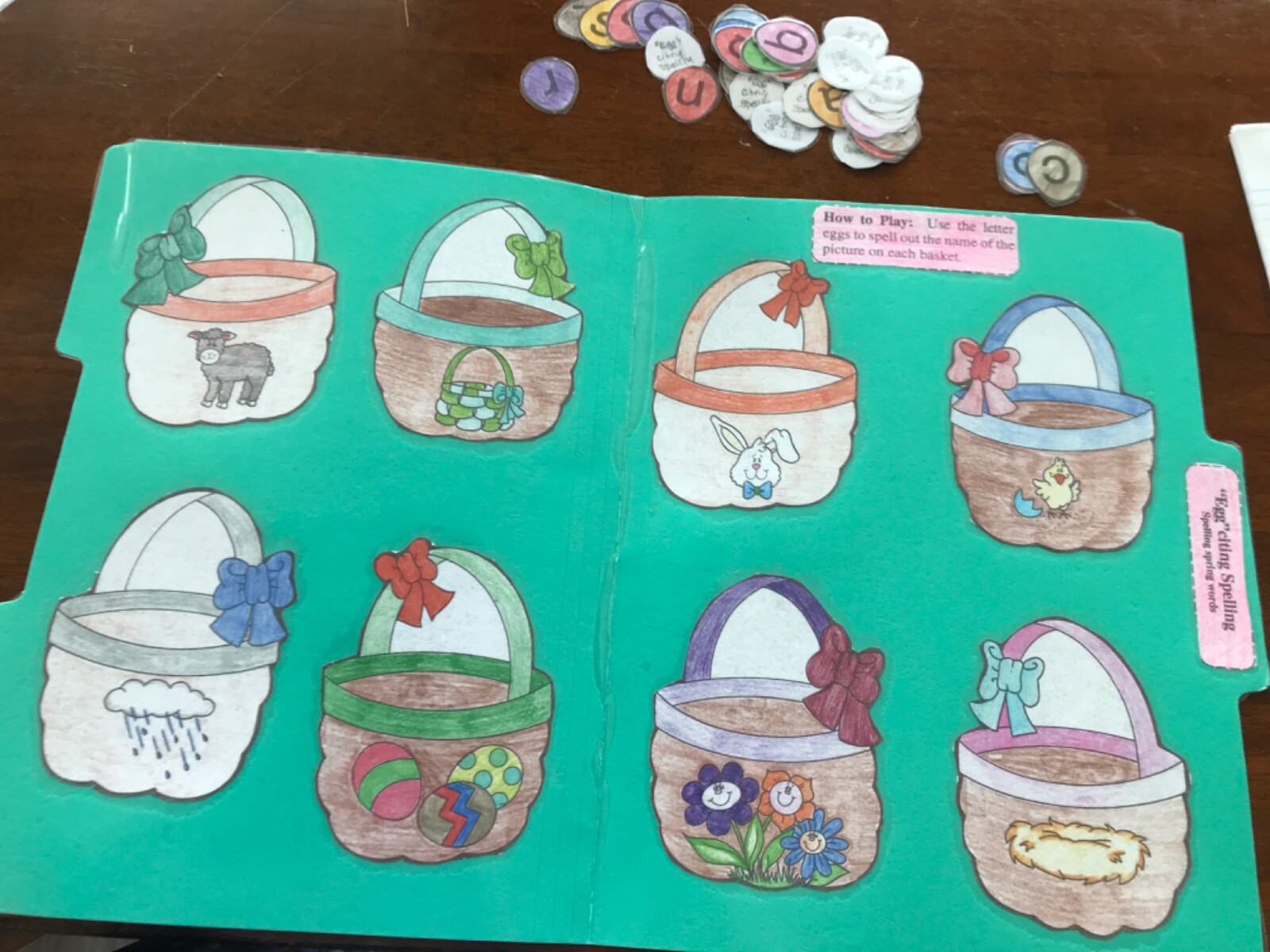 “Egg” citing Spelling 1st Grade language Art file folder game teacher