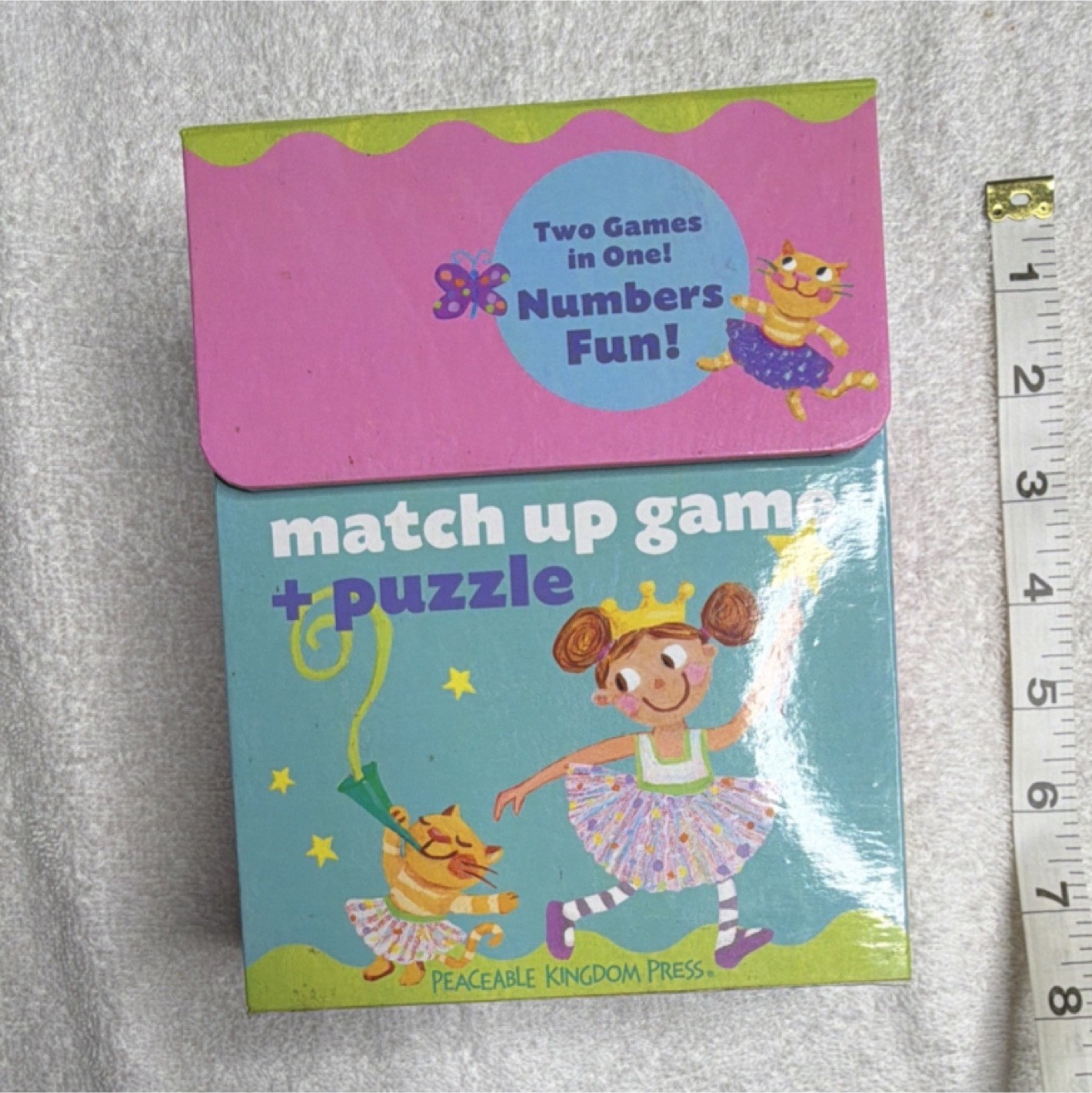 Peaceable Kingdom Press Numbers Puzzle Memory Game Ages 2-6 Pink Blue Multicolor