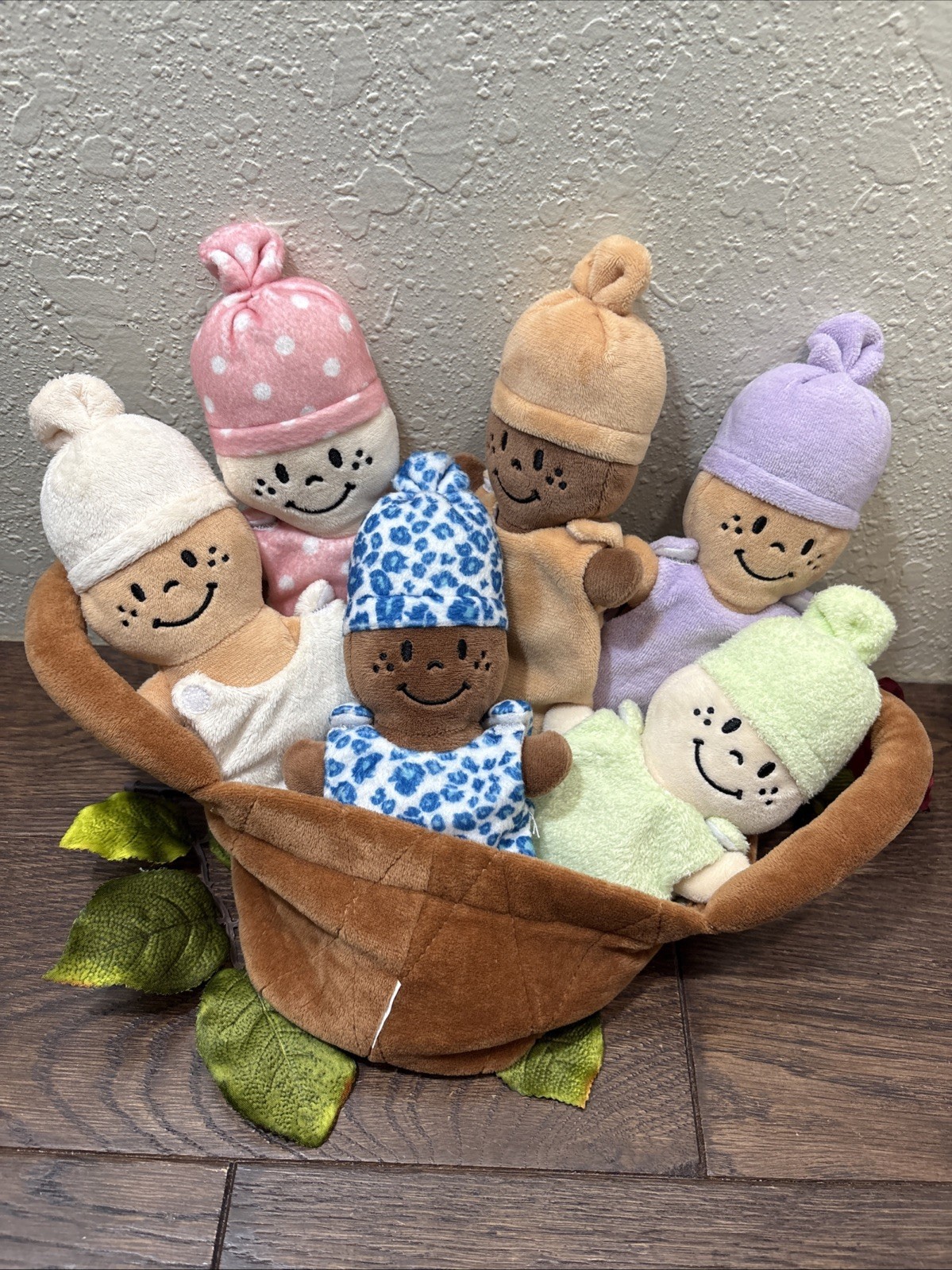 Cre8tive Minds Culturally Diverse Soft Plush 9″ Dolls Brown Plush Basket Carrier