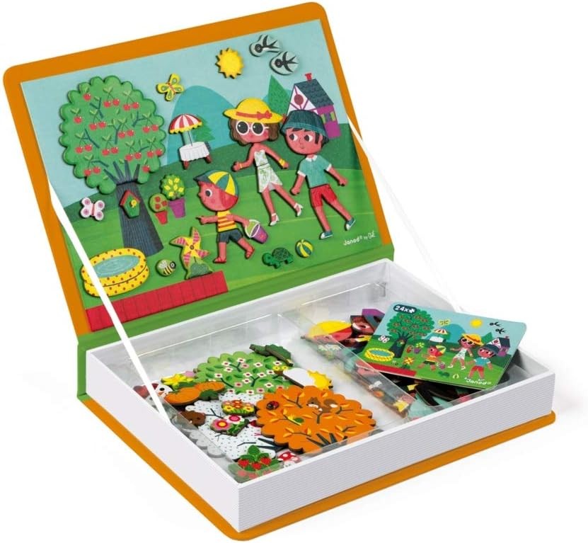 Janod • Magneti’Book 4 Seasons • 3 to 8 Years • Educational Magnetic Games Toy f