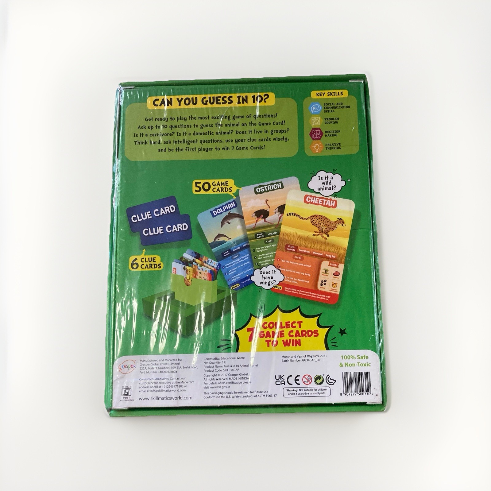Skillmatics Guess in 10 Animal Planet Card Game Family Game 2-6 Players Sealed