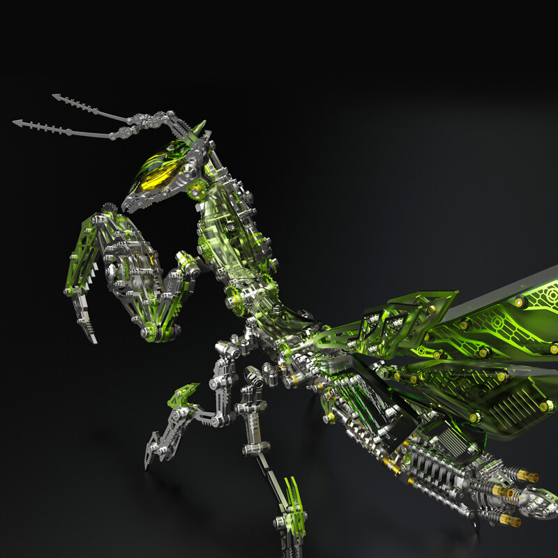Mechanical Praying Mantis Movable Light Creative Toy Ornament Birthday Gift