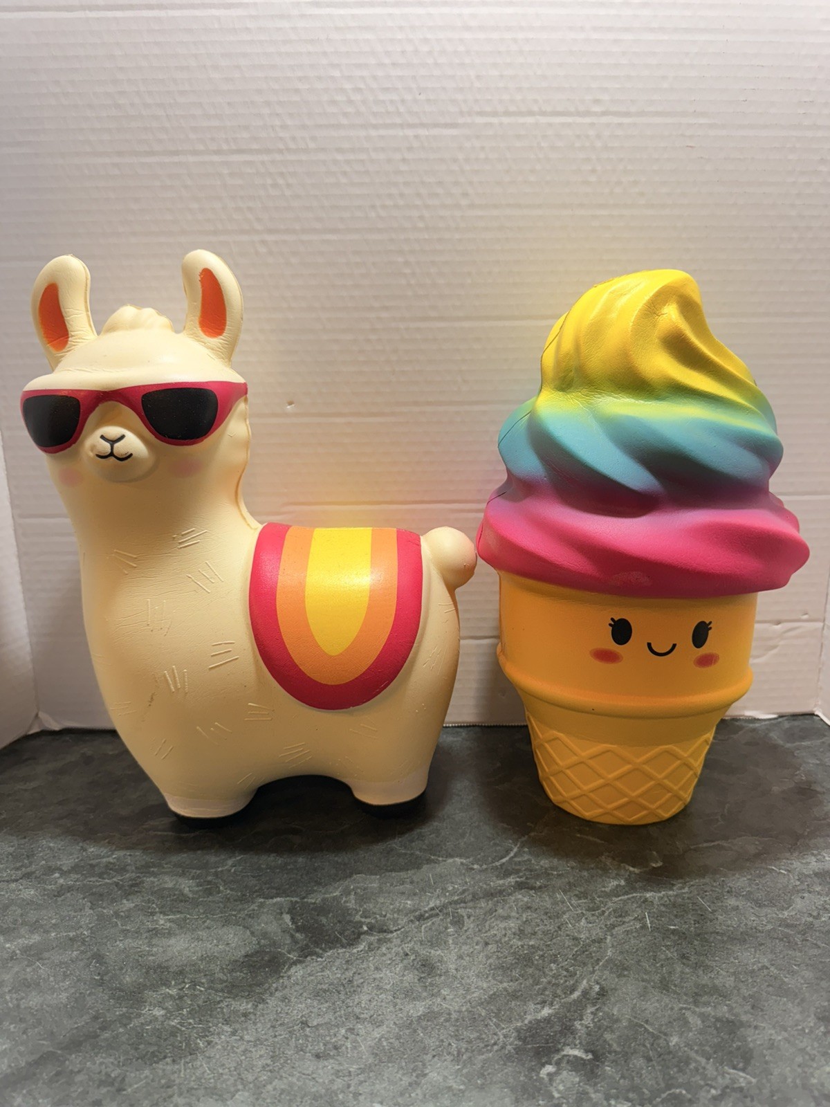 Lot Of 2 Squishee! Ice cream, cone, and camel