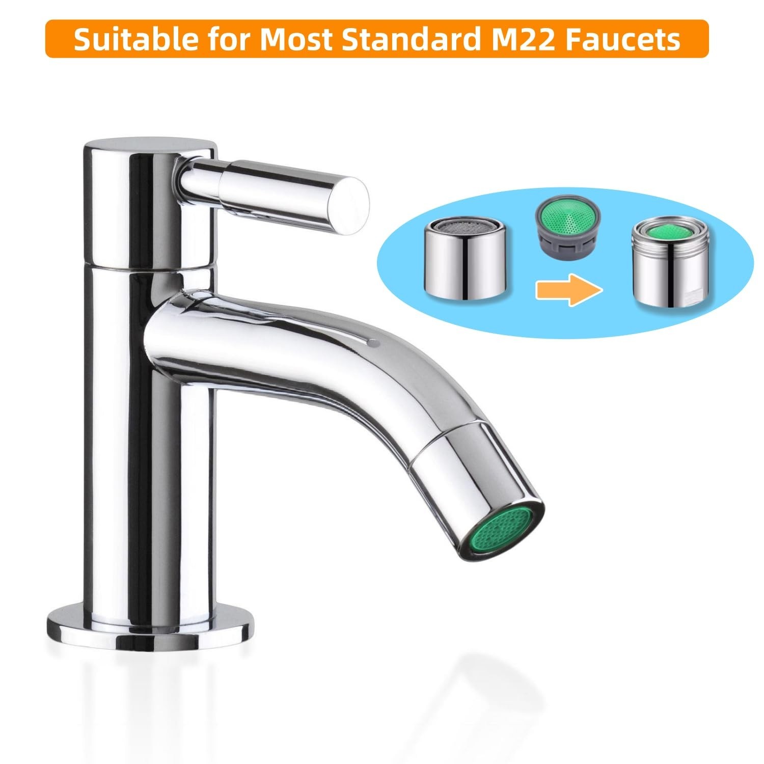 20 Pcs Faucet Aerator 2.2 GPM Insert Faucet Aerators Replacement Parts for Bath
