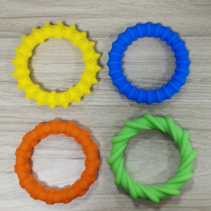 Textured Silicone Sensory Wrist Band for Concertrate and Stress Relief 4Pieces