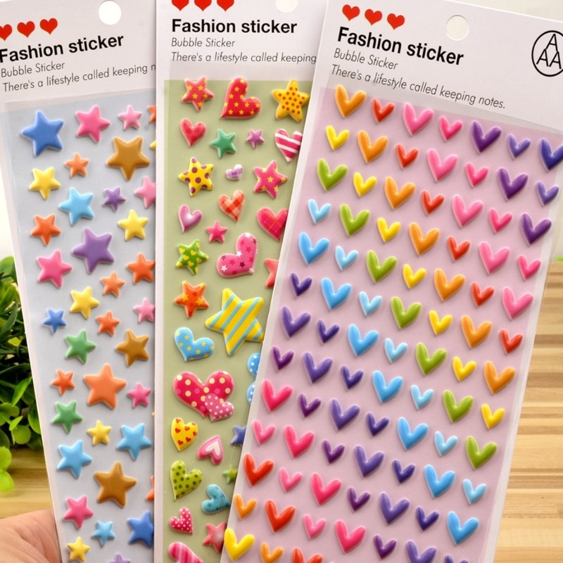 5Sheets Silicone Foam Stickers Journal Decor Phone Camera Decoration Stickers