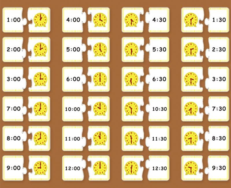 Children Time Learning Clock Puzzle Montessori Educational Matching Toy