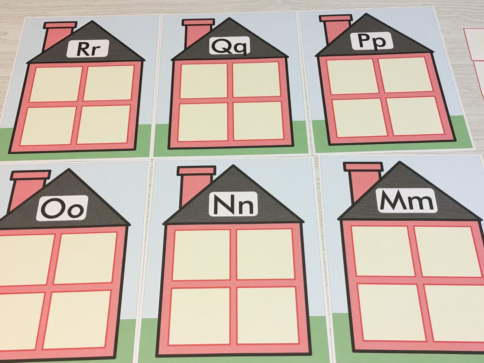 Alphabet House Game – Beginning Sounds – Learning Center M, N, O, P, Q & R