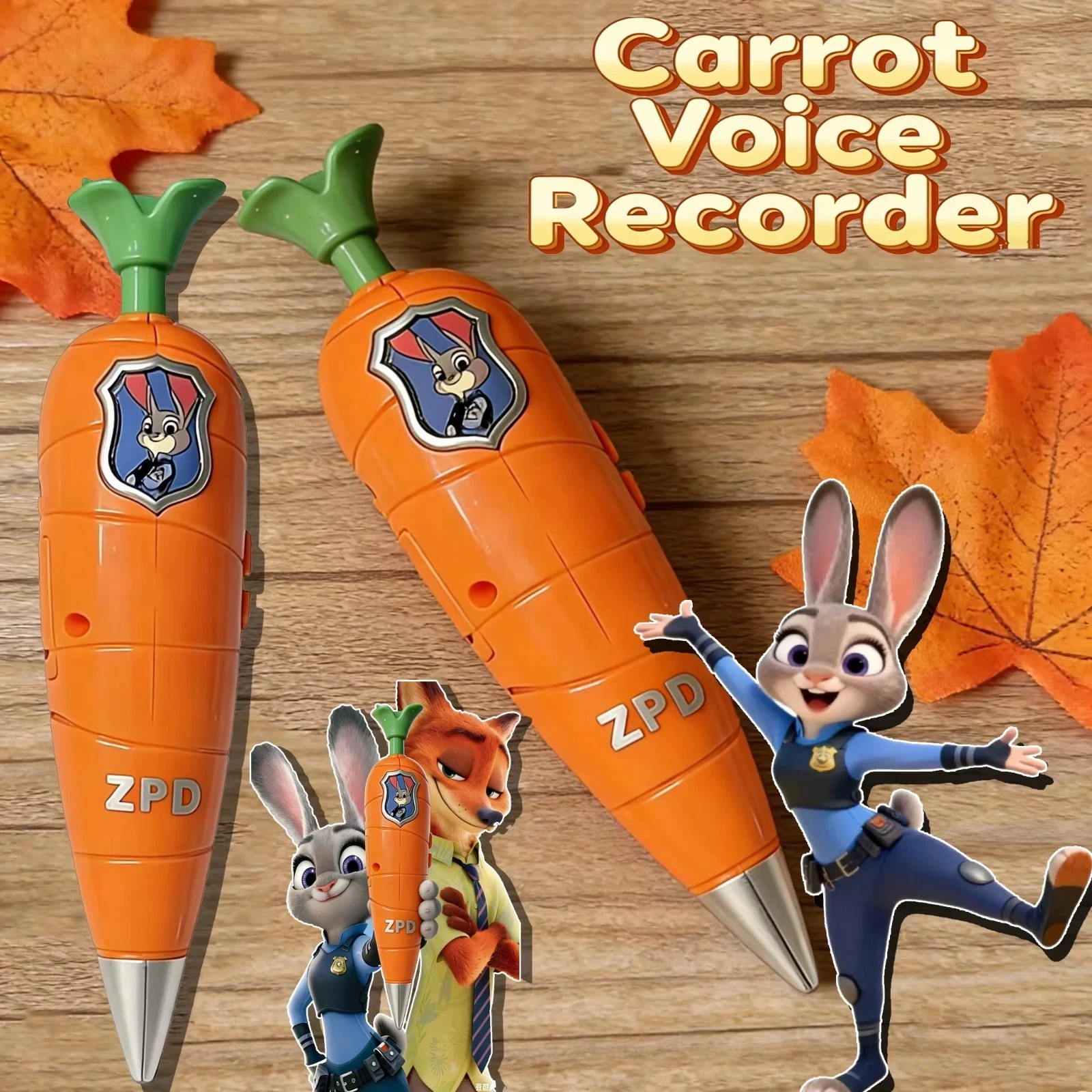 Mini Voice Recorder Pen Carrot Design 60 Second Recording Toy Gift